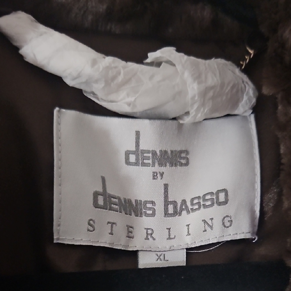 Dennis Basso Brown Faux Leather Fur Jacket/Vest - Women -XL - Picture 6 of 11